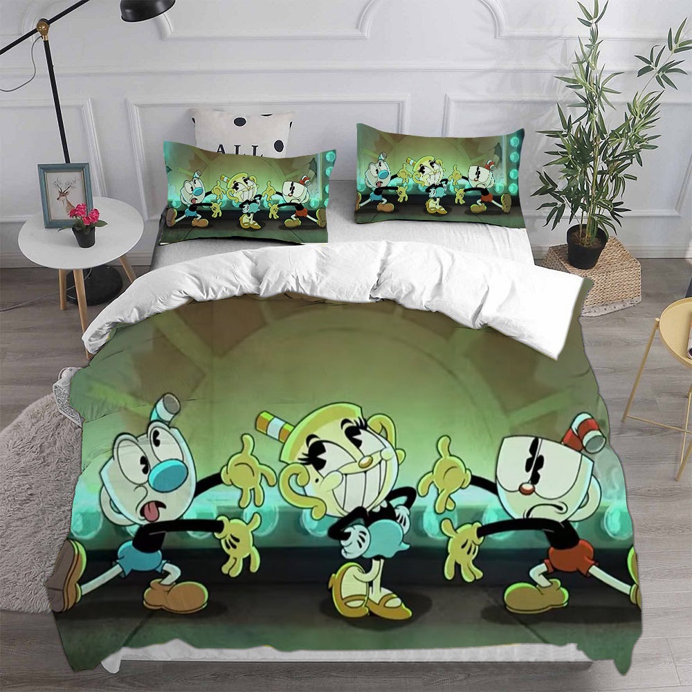 The Cuphead Show Bedding Sets Gift For Christmas, Birthday, Thanksgiving