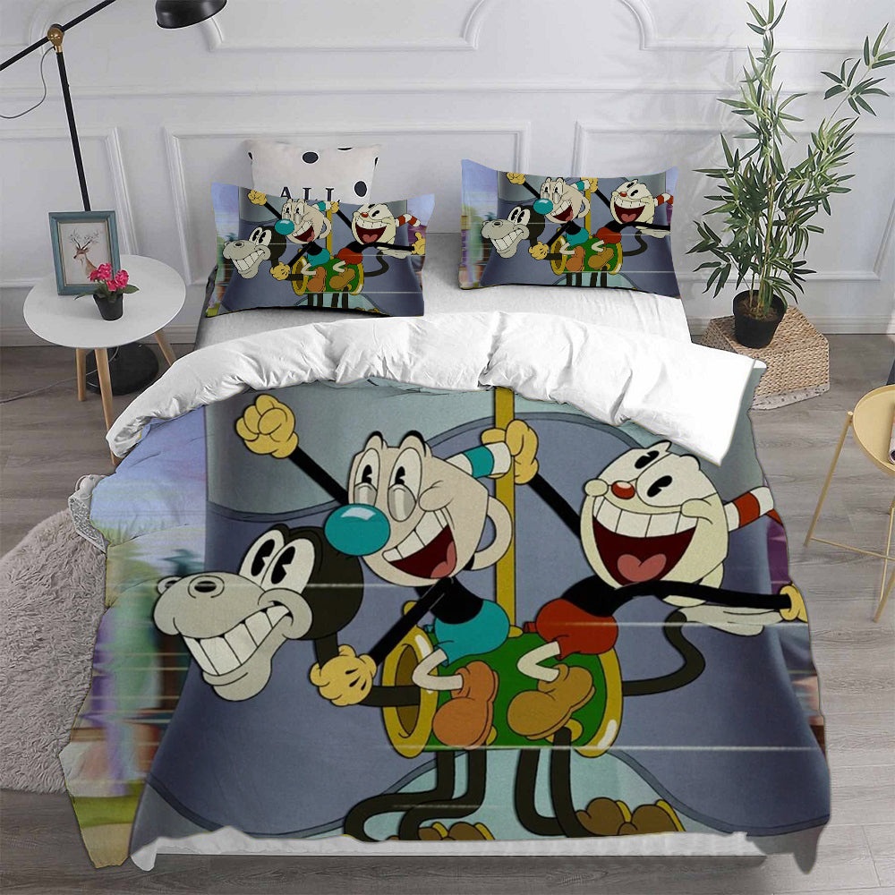 The Cuphead Show Decorative Bedding Sets For Fan, Halloween, Christmas, Thanksgiving