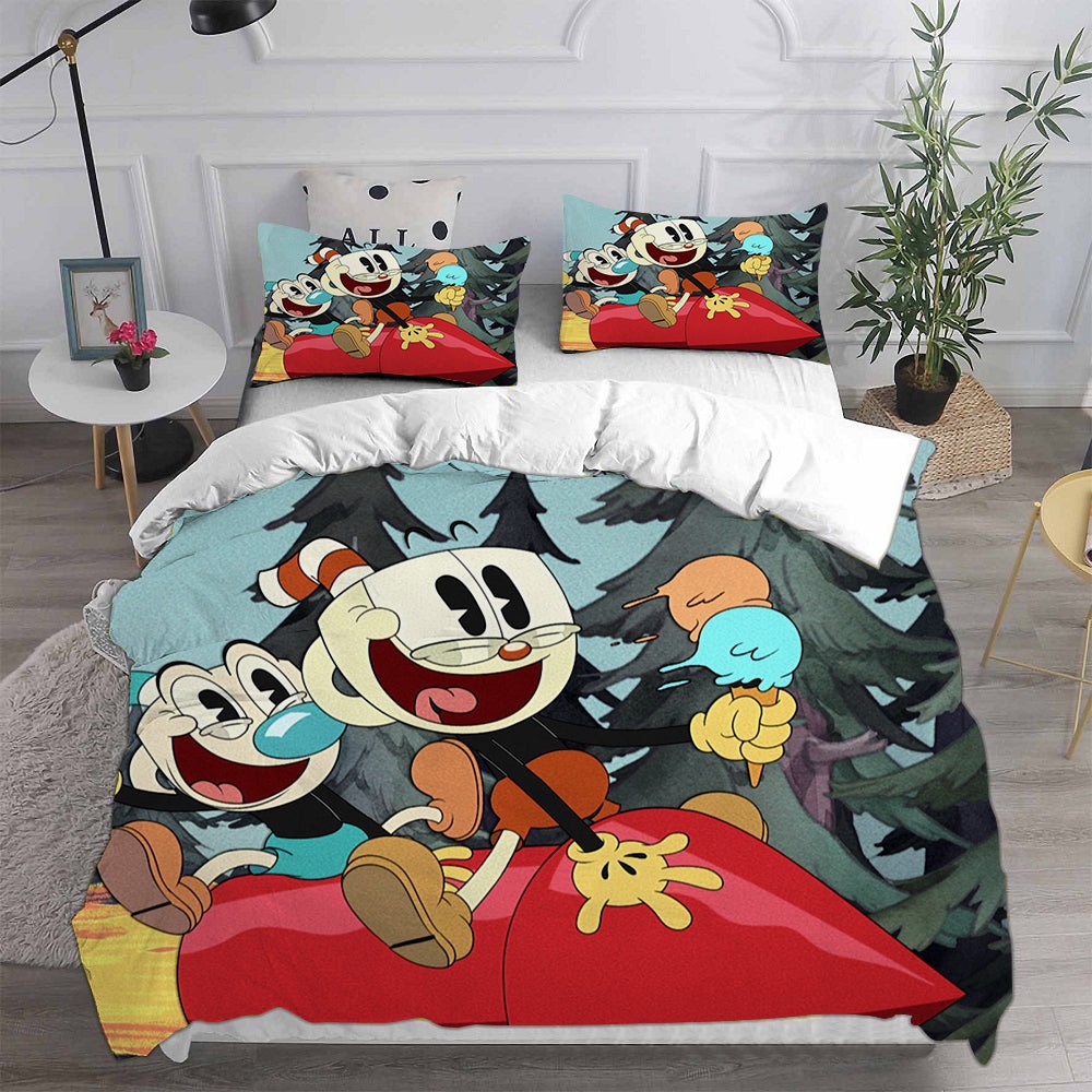 The Cuphead Show Bedding Sets Gifts For Family Members On Christmas, Black Friday