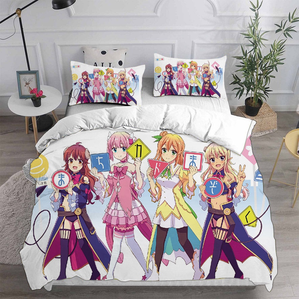 The Demon Girl Next Door Bedding Sets Gift For Halloween, Thanksgiving, Christmas