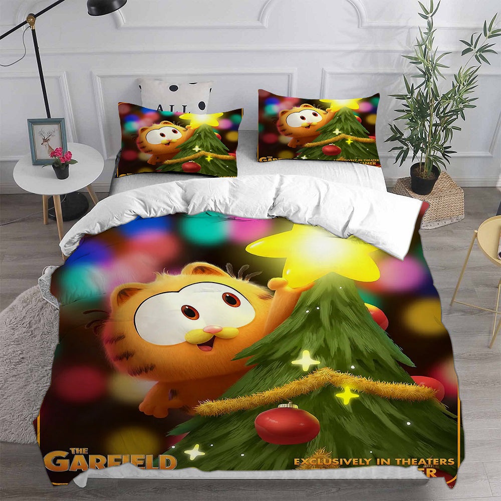 The Garfield Movie Bedding Sets Duvet Cover, Flatsheet, Pillowcases Perfect Gift For Fans