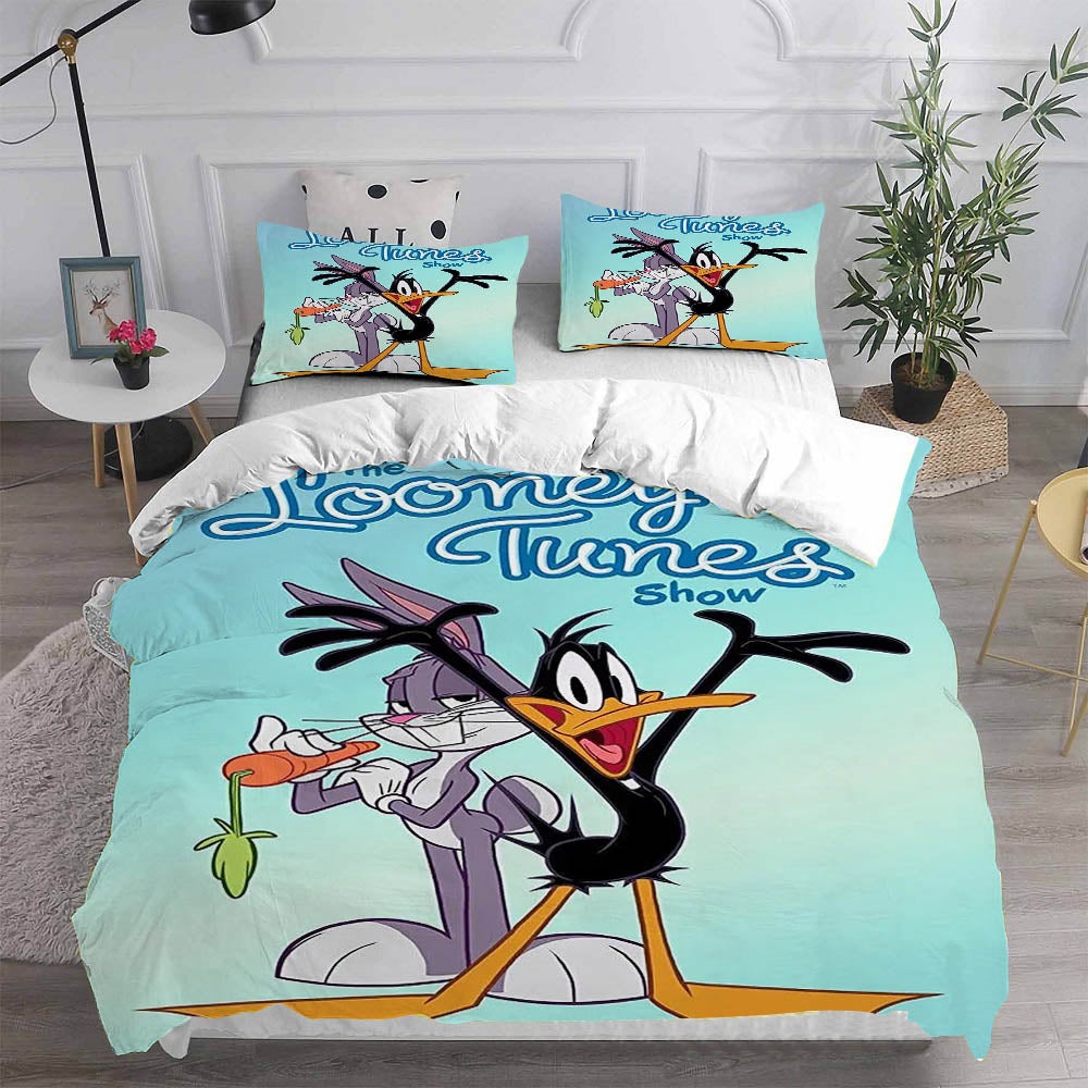 The Looney Tunes Show Bedding Sets Duvet Cover, Flatsheet, Pillowcases Perfect Gift For Fans