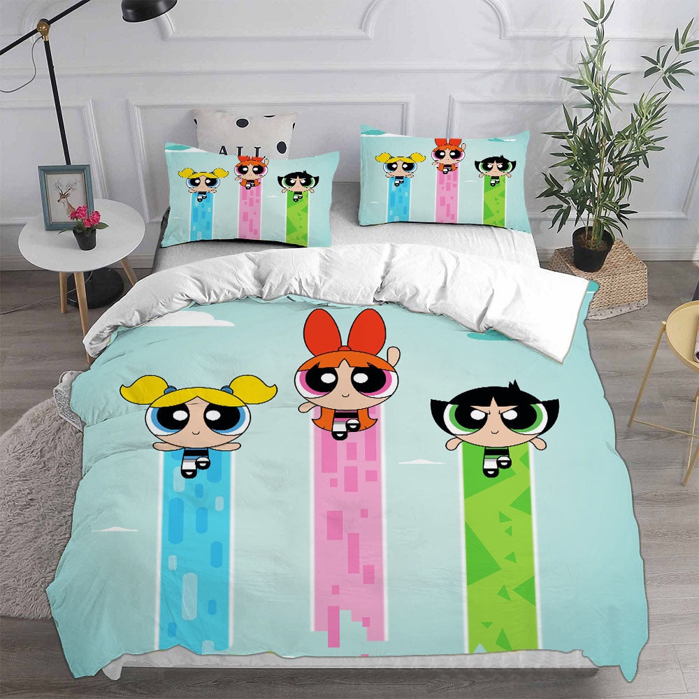 The Powerpuff Girls Bedding Sets Gift For Christmas, Birthday, Thanksgiving