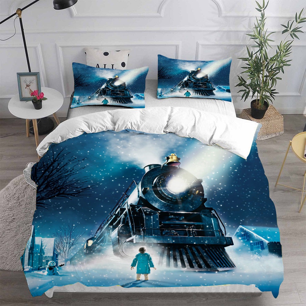 The Polar Express Bedding Sets Duvet Cover, Flatsheet, Pillowcases Perfect Gift For Fans