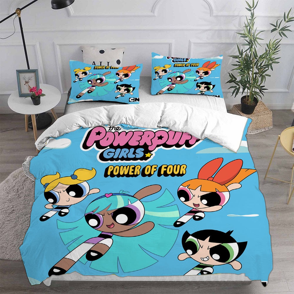 The Powerpuff Girls Bedding Sets Gift For Halloween, Thanksgiving, Christmas