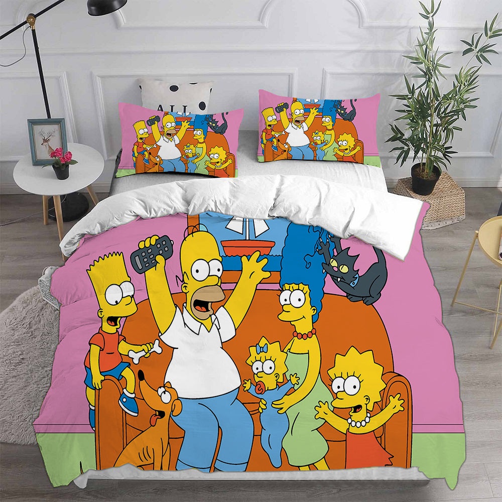 The Simpsons Bedding Sets Gift For Christmas, Birthday, Thanksgiving