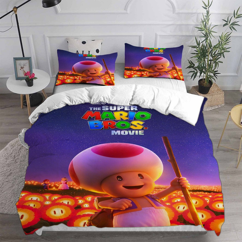 The Super Mario Bros. Movie Bedding Sets Duvet Cover, Flatsheet, Pillowcase For Your Lover