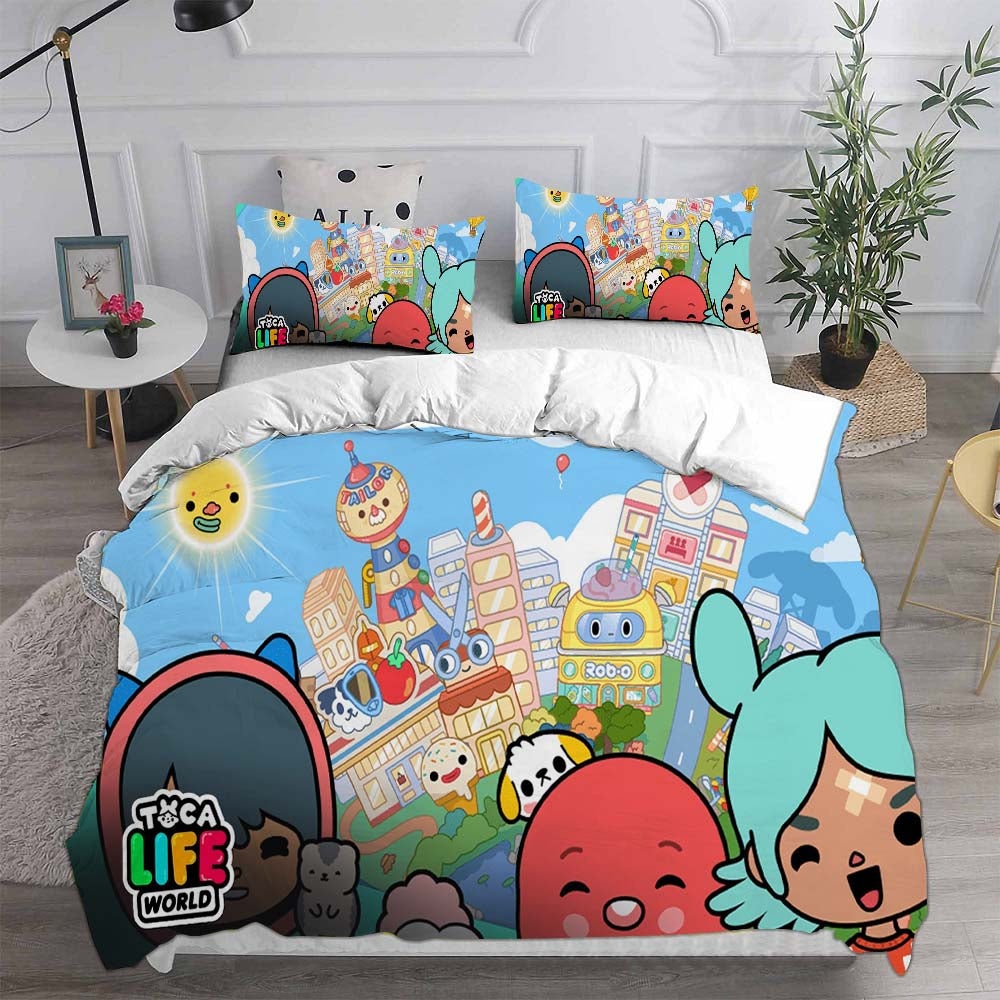 Toca Life World Bedding Sets Duvet Cover, Flatsheet, Pillowcases Perfect Gift For Fans