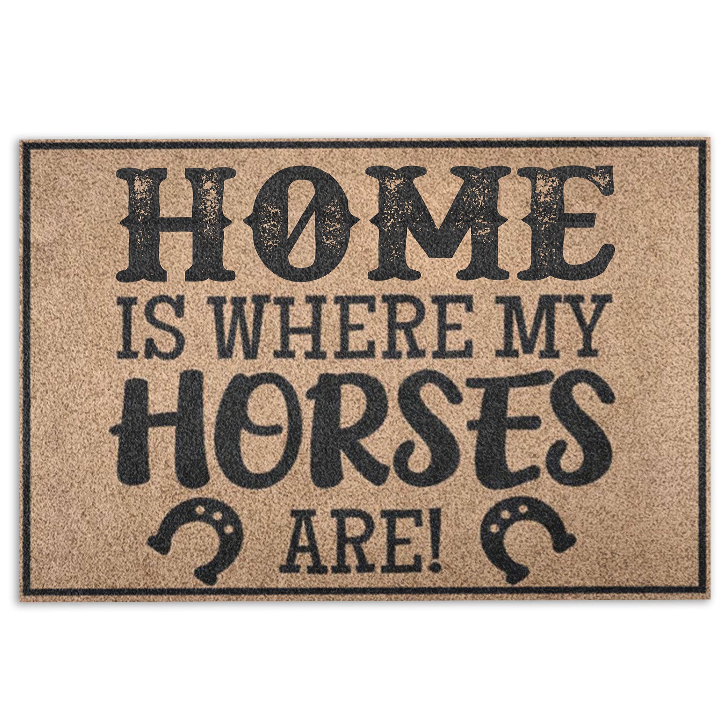 Horse Rubber Doormat, Horse Home Is Where My Horses Are Welcome Doormat, Indoor Outdoor Door Mat, Home Decor