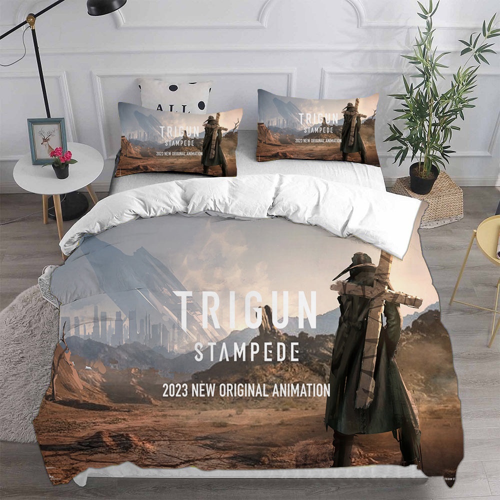 Trigun Stampede Bedding Sets Gift For Birthday, Halloween, Christmas, Thanksgiving