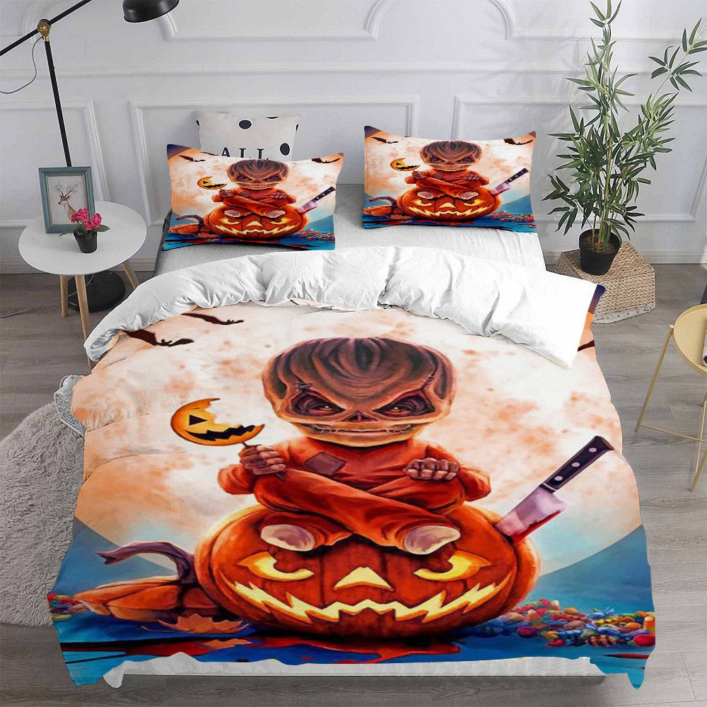 Trick r Treat Decorative Bedding Sets For Fan, Halloween, Christmas, Thanksgiving