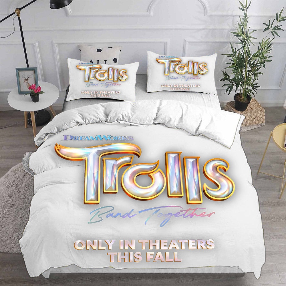 Trolls 3 Bedding Sets Gift For Christmas, Halloween, Black Friday