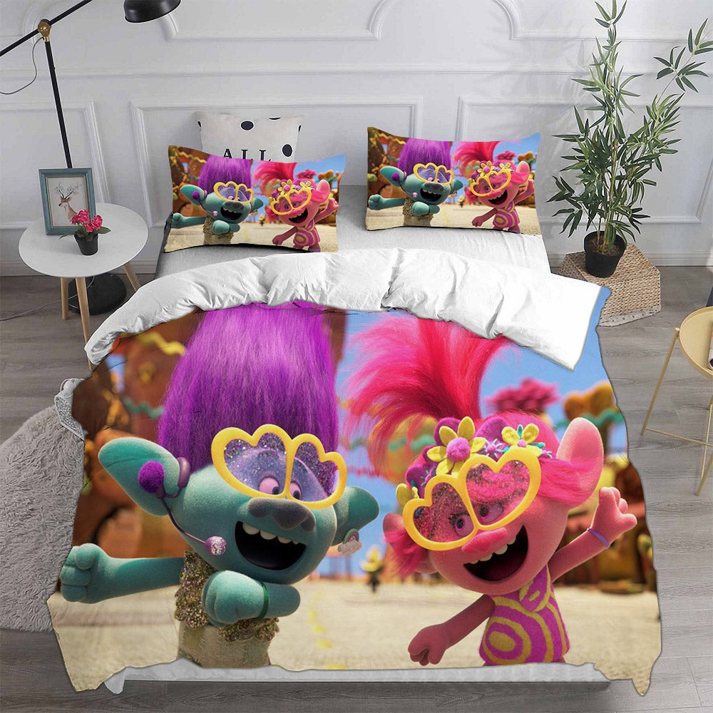 Trolls 3 Bedding Sets Gift For Birthday, Halloween, Christmas, Thanksgiving