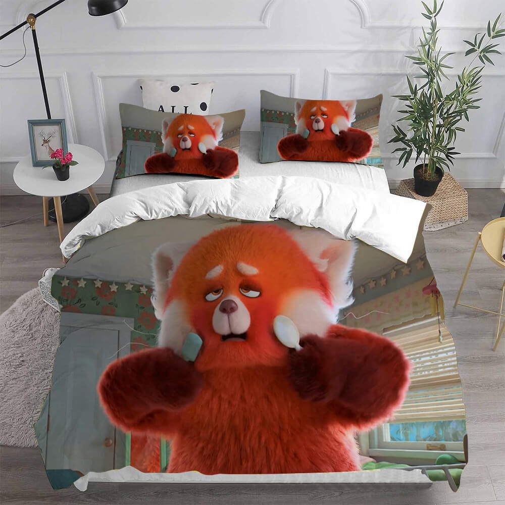 Turning Red Bedding Sets Gift For Christmas, Birthday, Thanksgiving