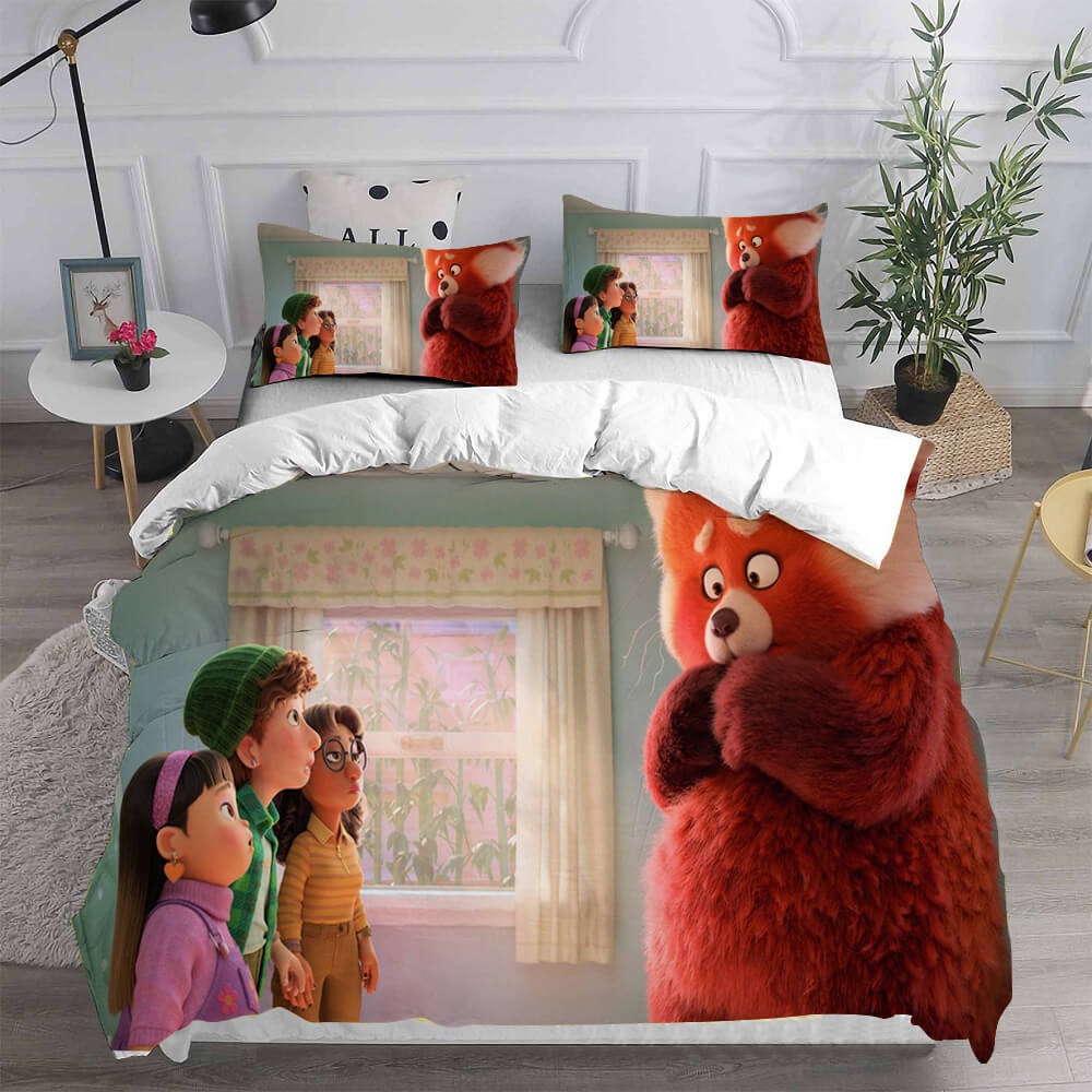 Turning Red Bedding Sets Gift For Christmas, Thanksgiving, Halloween