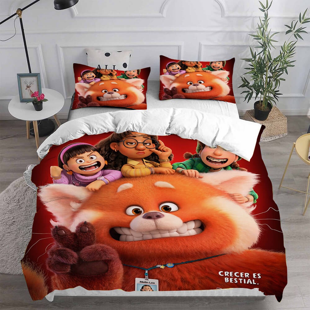 Turning Red Decorative Bedding Sets For Fan, Halloween, Christmas, Thanksgiving