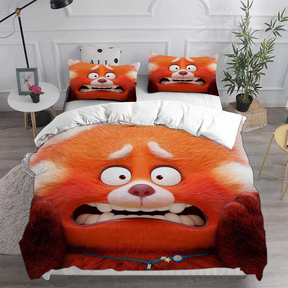 Turning Red Bedding Sets Gift For Birthday, Halloween, Christmas, Thanksgiving