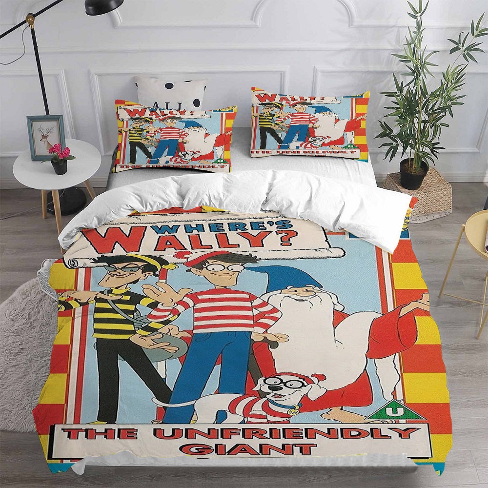 Wheres Wally Bedding Sets Gift For Birthday, Halloween, Christmas, Thanksgiving