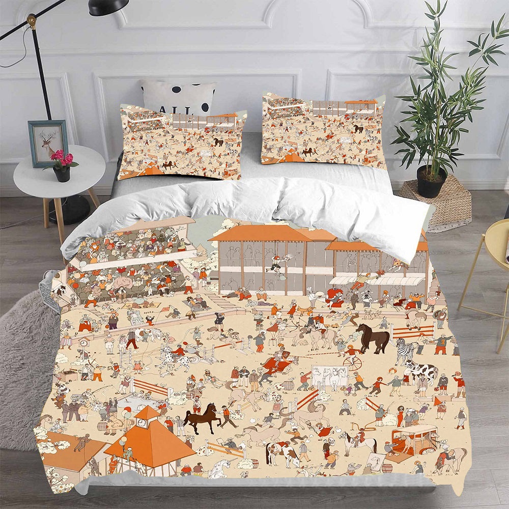 Wheres Wally Bedding Sets Gift For Christmas, Thanksgiving, Halloween