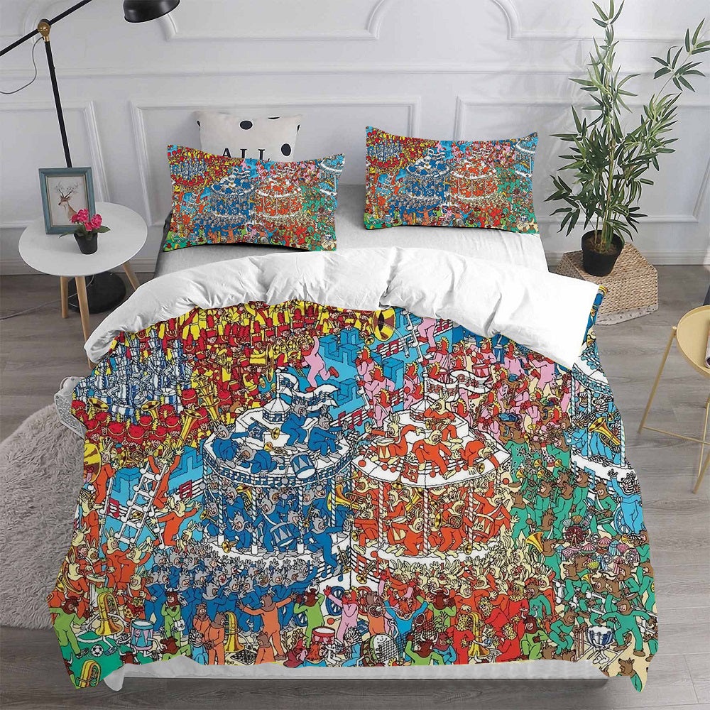 Wheres Wally Bedding Sets Gift For Christmas, Birthday, Thanksgiving