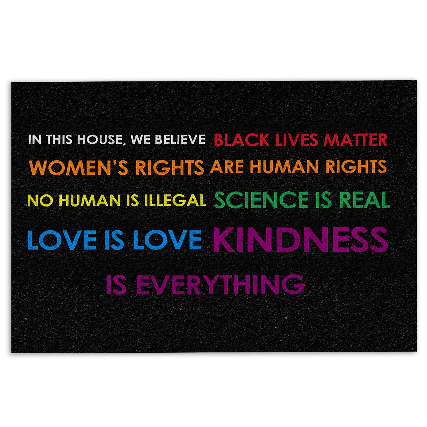 Lgbt Rubber Doormat, In This House We Believe Black Lives Matter Love Is Love Lgbt Welcome Doormat, Indoor Outdoor Door Mat, Home Decor