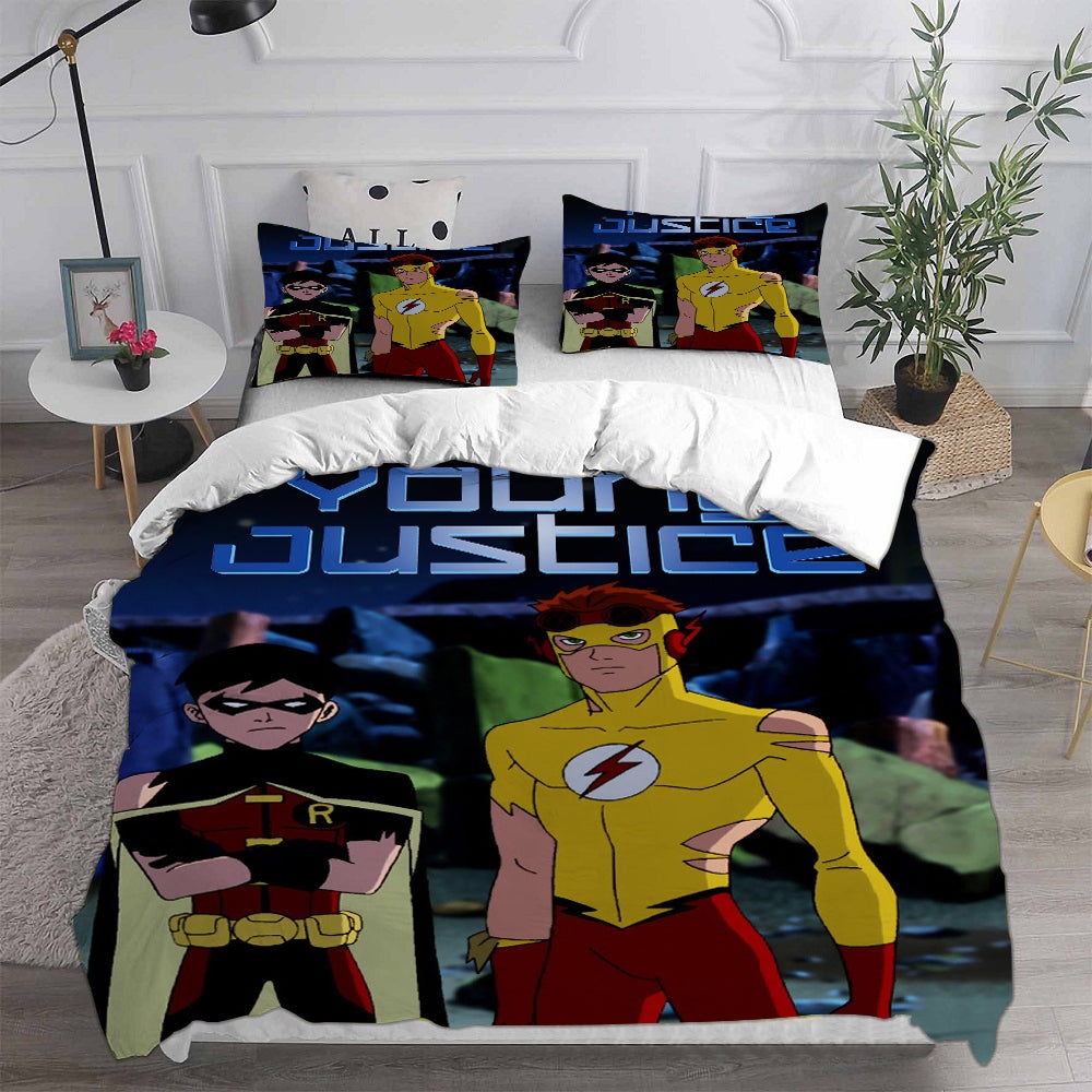 Young Justice Bedding Sets Gift For Birthday, Halloween, Christmas, Thanksgiving