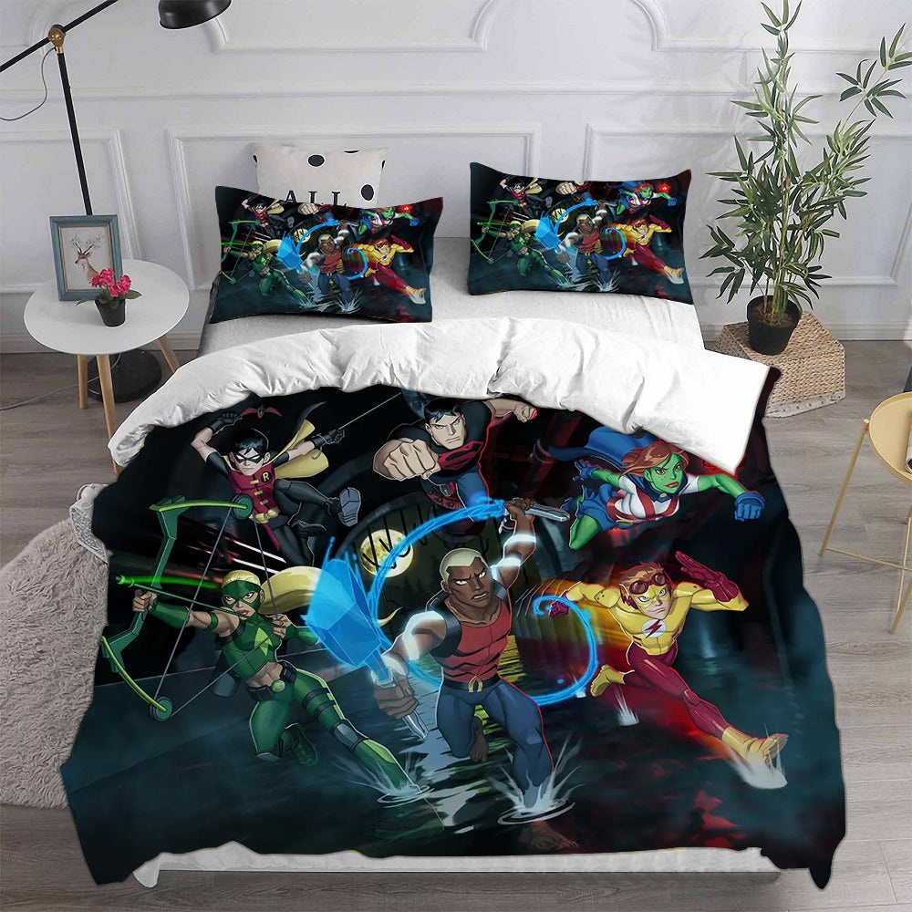 Young Justice Bedding Sets Duvet Cover, Flatsheet, Pillowcases Perfect Gift For Fans
