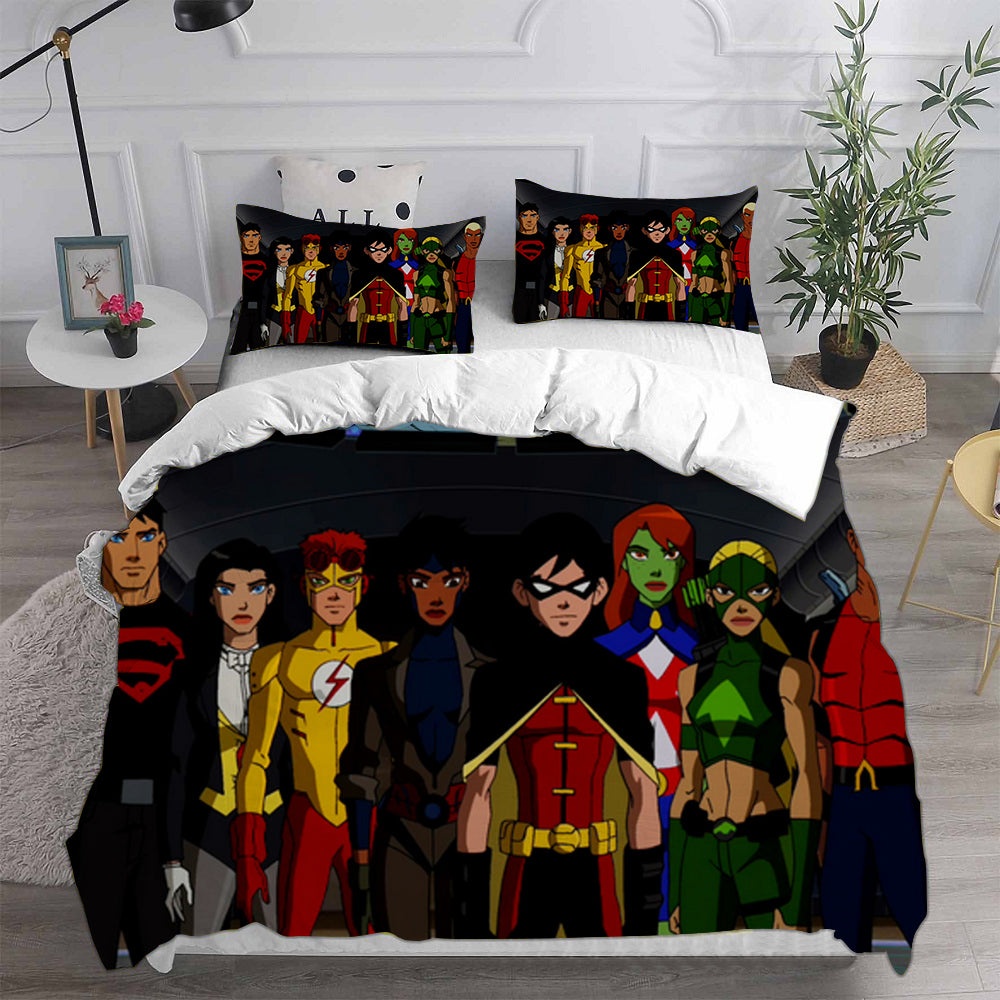 Young Justice Bedding Sets Gift For Christmas, Thanksgiving, Halloween