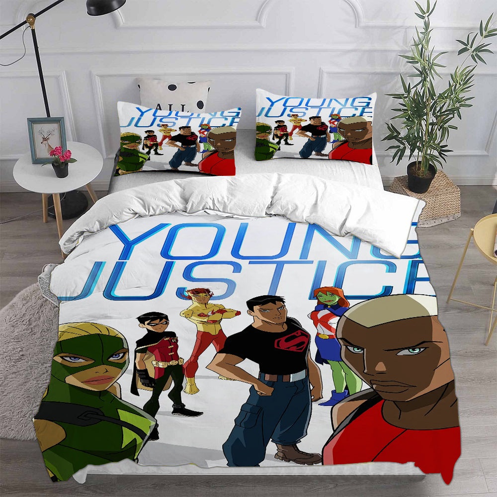 Young Justice Bedding Sets Gift For Christmas, Halloween, Black Friday