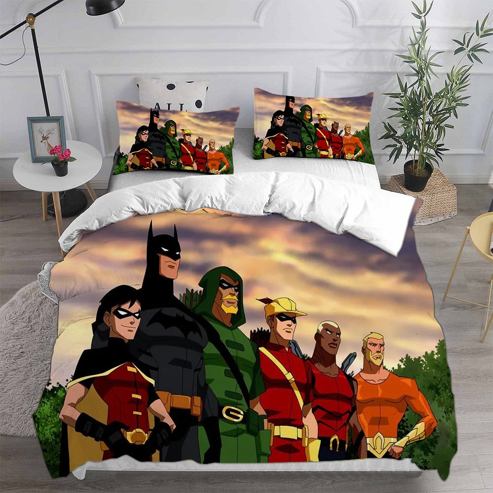 Young Justice Bedding Sets Gift For Fathers Day, Halloween, Christmas