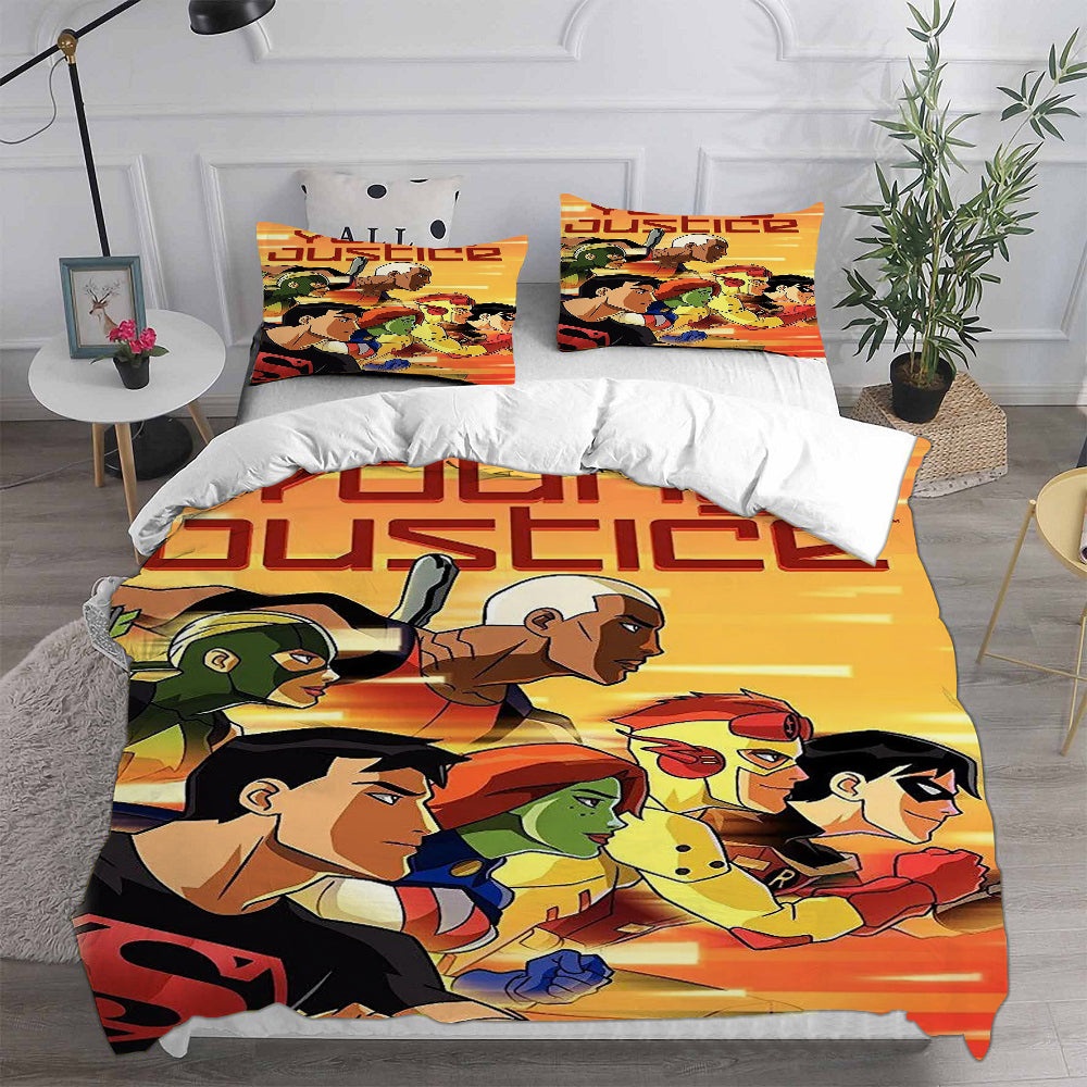 Young Justice Bedding Sets Gift For Halloween, Thanksgiving, Christmas