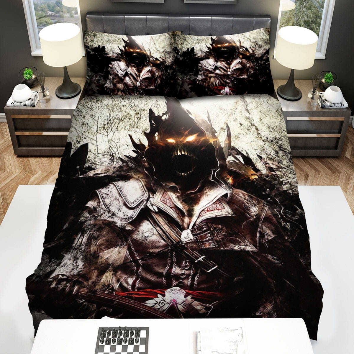 Distur The Screaming Demon Bedding Sets, Flatsheet Gift For Christmas, Thanksgiving, Halloween