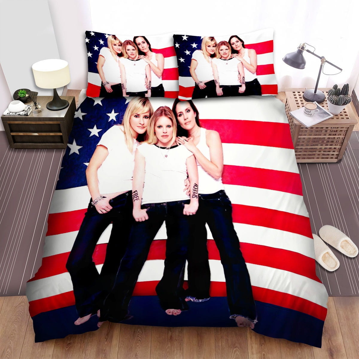 Dixie Chicks American Flag Bedding Set, Gift For Christmas, Birthday, Thanksgiving