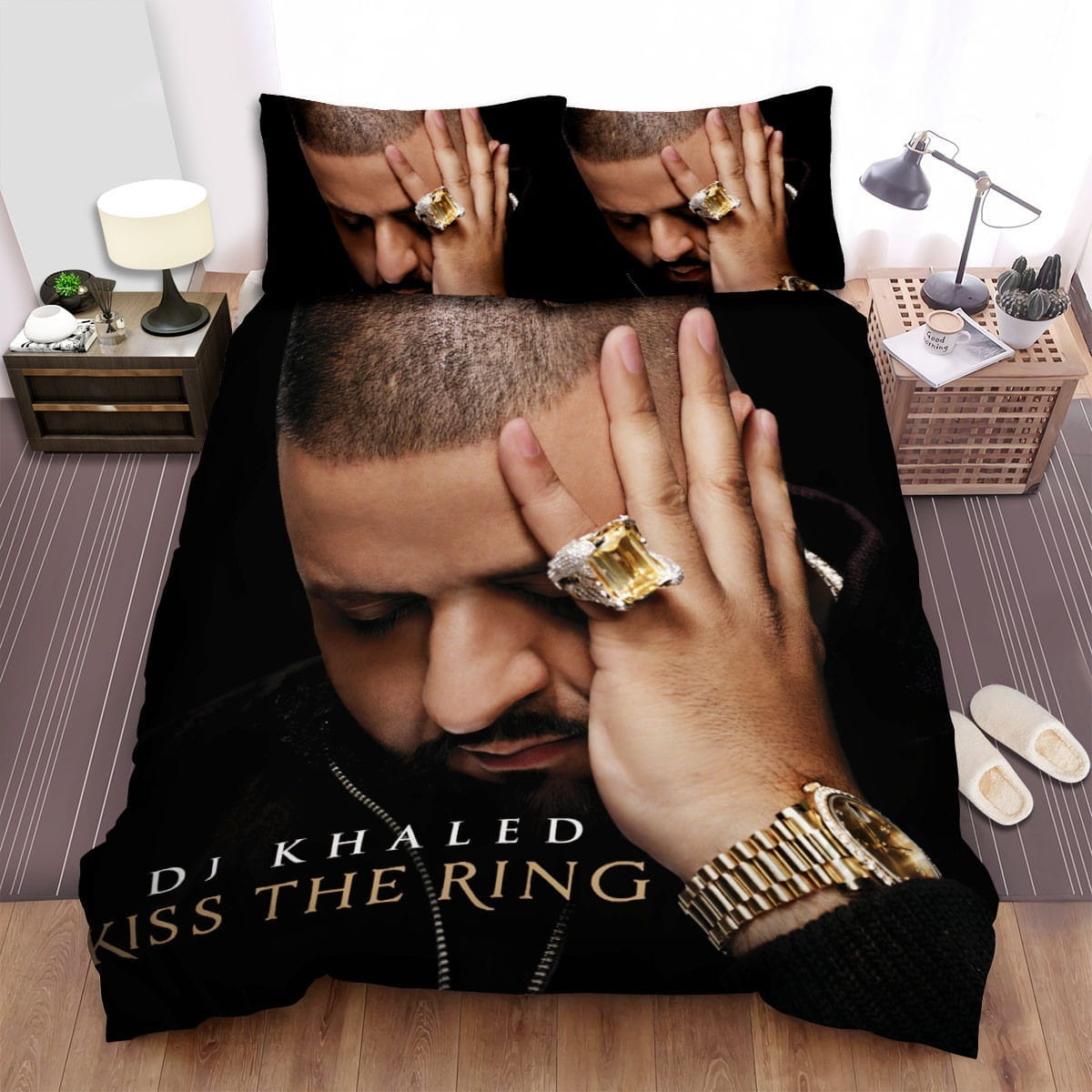 Dj Khaled Kiss The Ring Bedding Set, Gift For Christmas, Birthday, Thanksgiving
