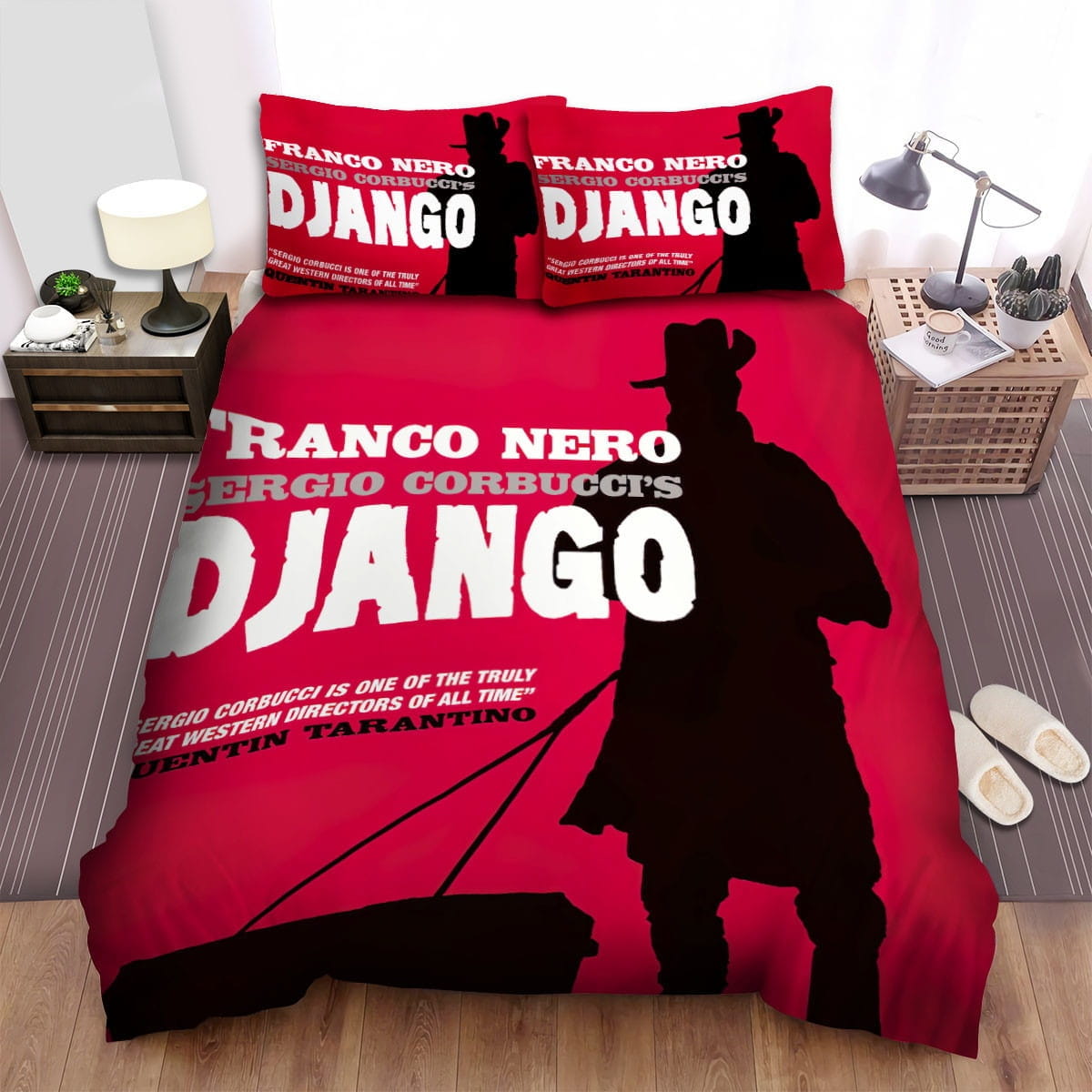 Django Movie Poster 2 Bedding Sets, Flatsheet Gift For Christmas, Thanksgiving, Halloween
