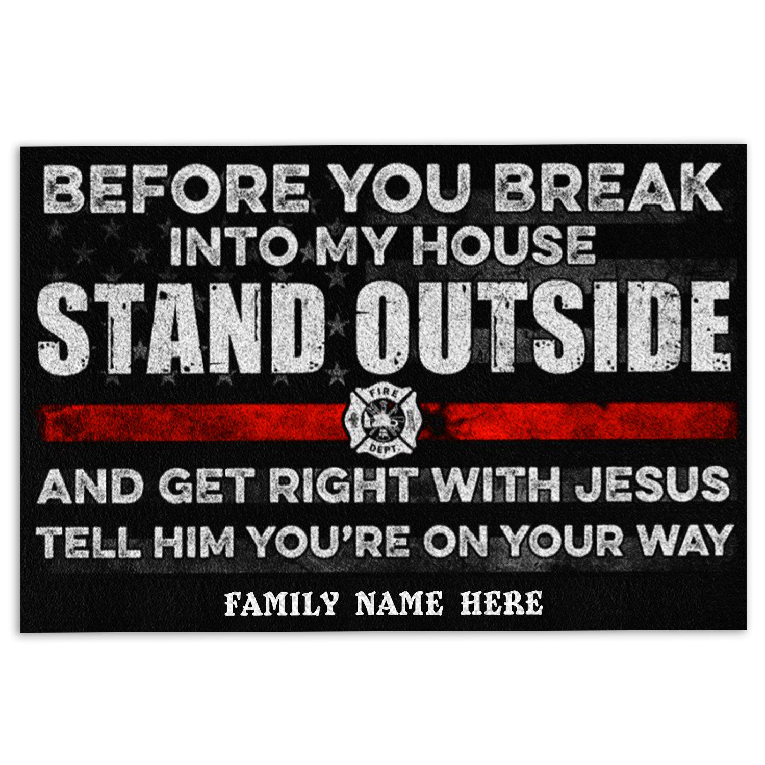 Police Rubber Doormat, Police Property Protected By High Amendment Property Protected Welcome Doormat, Indoor Outdoor Door Mat, Home Decor