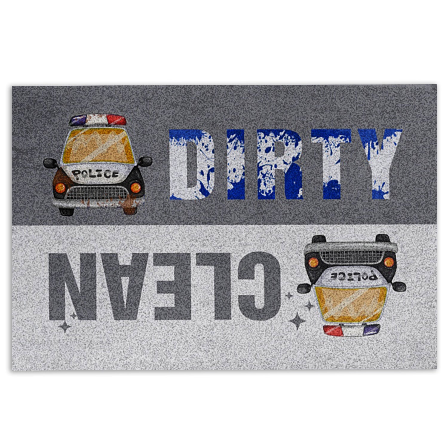 Police Rubber Doormat, Police Dirty Clean Bath Thin Blue Line Welcome Doormat, Indoor Outdoor Door Mat, Home Decor