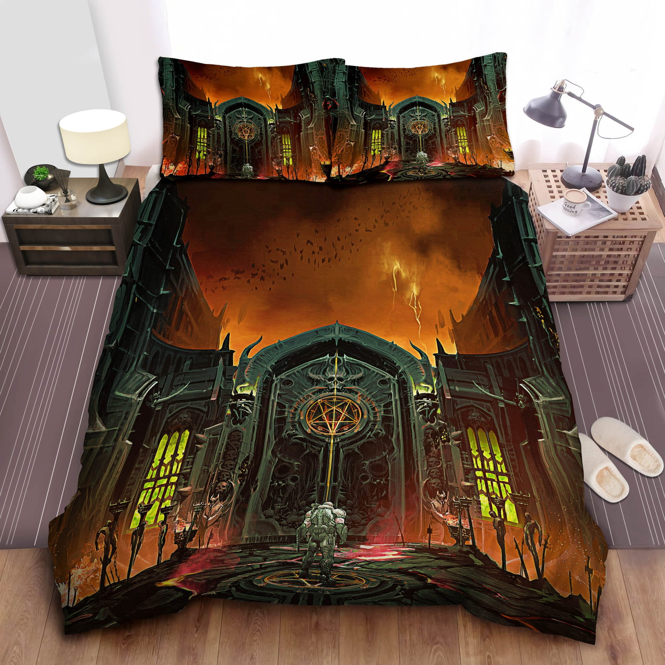 Doom Guy In The Hell Bedding Sets Duvet Cover, Flatsheet, Pillowcases Perfect Gift For Fans