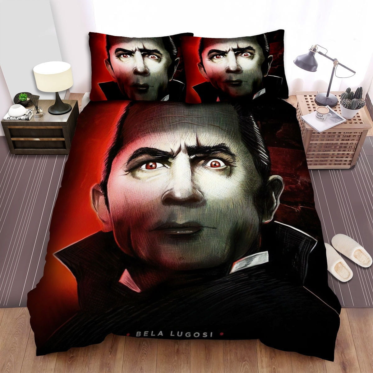 Dracula Face Art Bedding Set, Gift For Christmas, Birthday, Thanksgiving