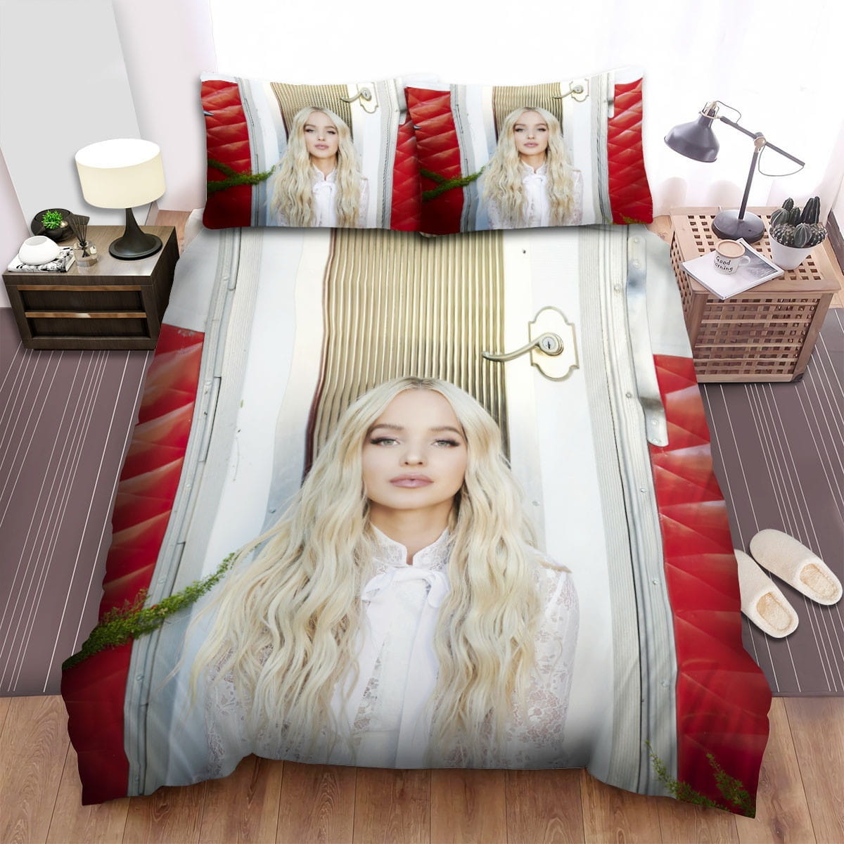 Dove Cameron Door Decorative Bedding Sets with Duvet Cover, Flatsheet, Pillowcases