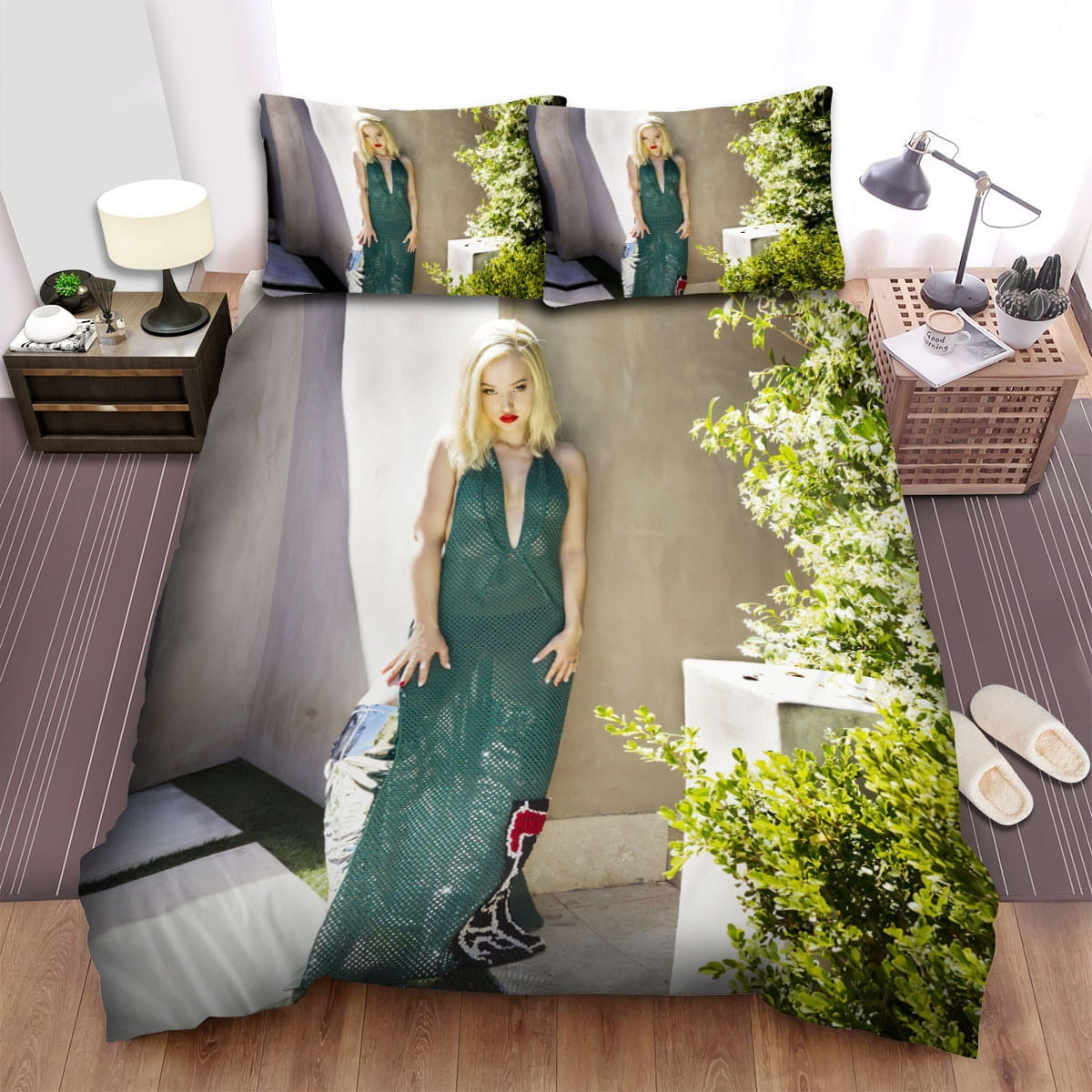 Dove Cameron Stone Wall Decorative Bedding Sets with Duvet Cover, Flatsheet, Pillowcases