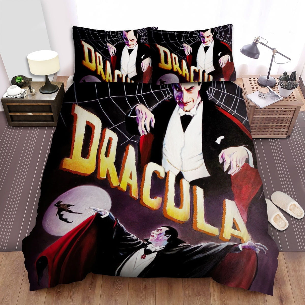 Dracula Fly Up Bedding Set, Gift For Christmas, Birthday, Thanksgiving