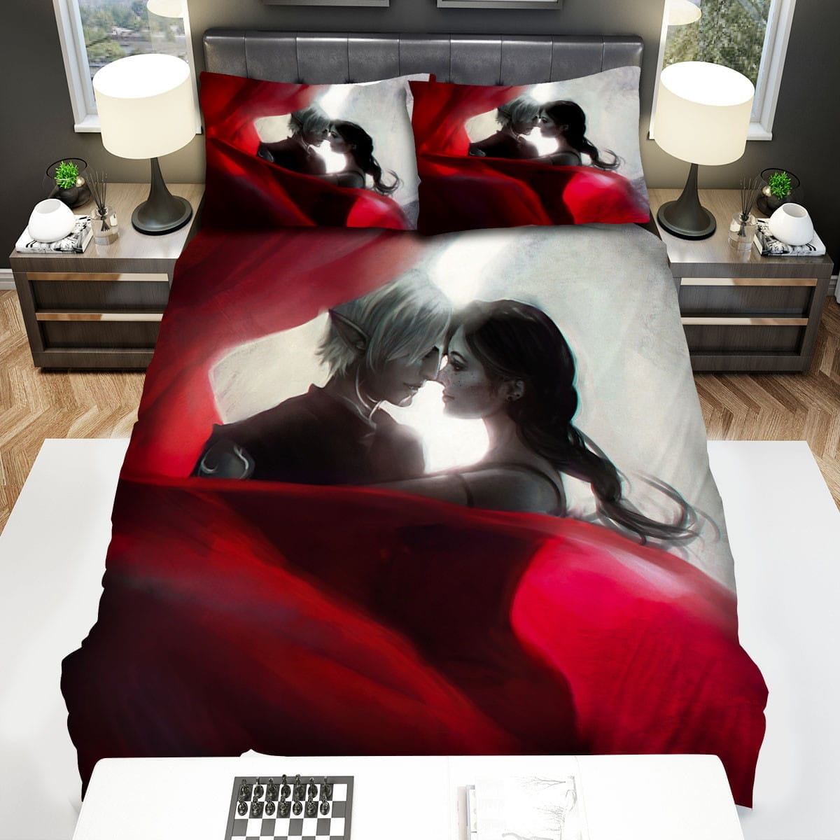 Dragon Age Red Bedding Sets, Flatsheet Gift For Christmas, Thanksgiving, Halloween