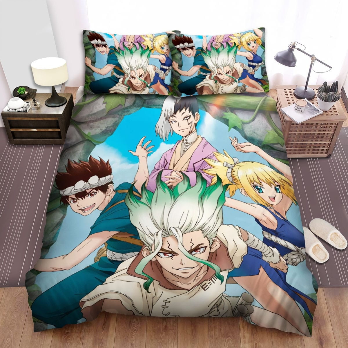 Dr. Stone Bedding Sets, Flatsheet Gift For Wife, Husband, Besties