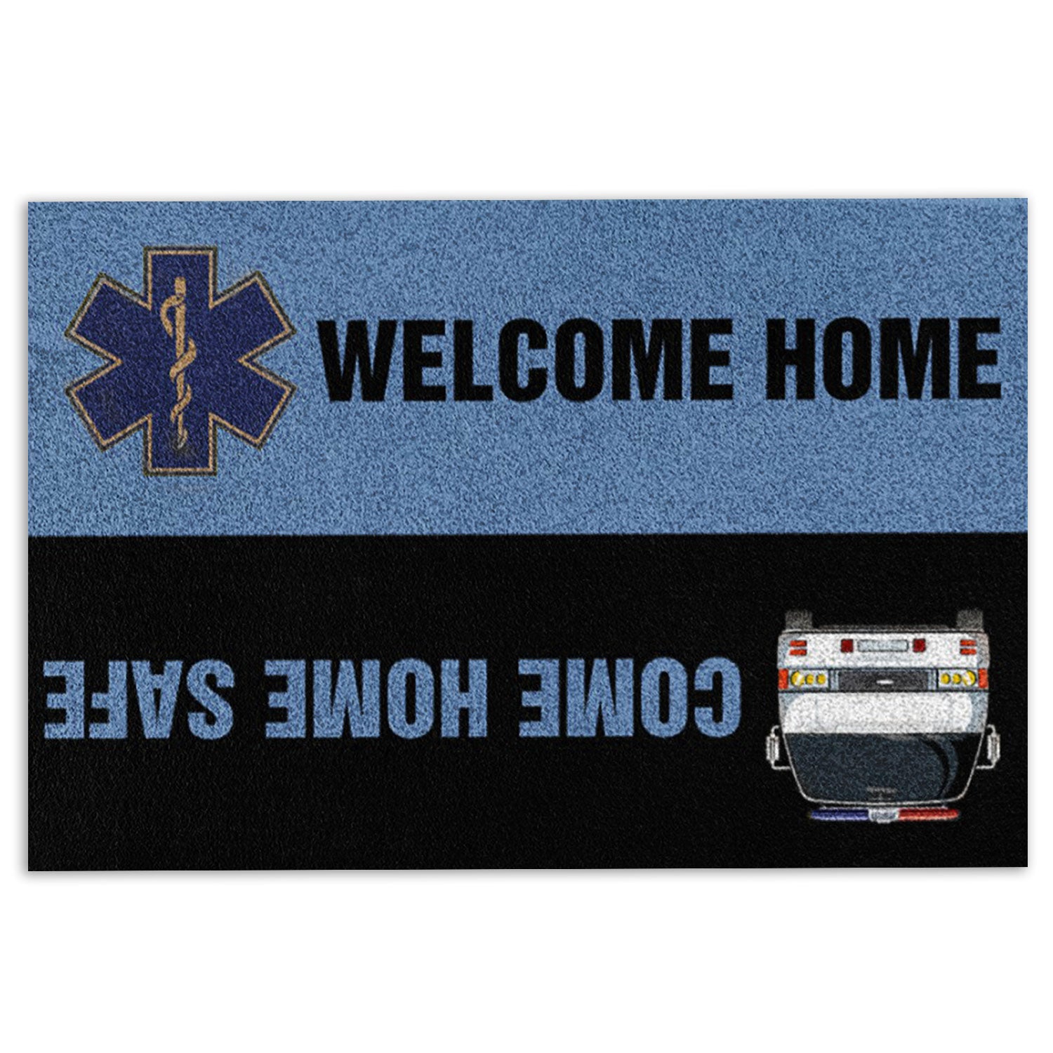Police Rubber Doormat, Police Come Home Safe Back The Blue Thin Blue Line Welcome Doormat, Indoor Outdoor Door Mat, Home Decor
