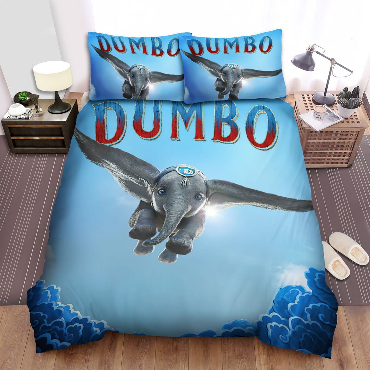 Dumbo Elephants Can Fly Decorative Bedding Sets with Duvet Cover, Flatsheet, Pillowcases
