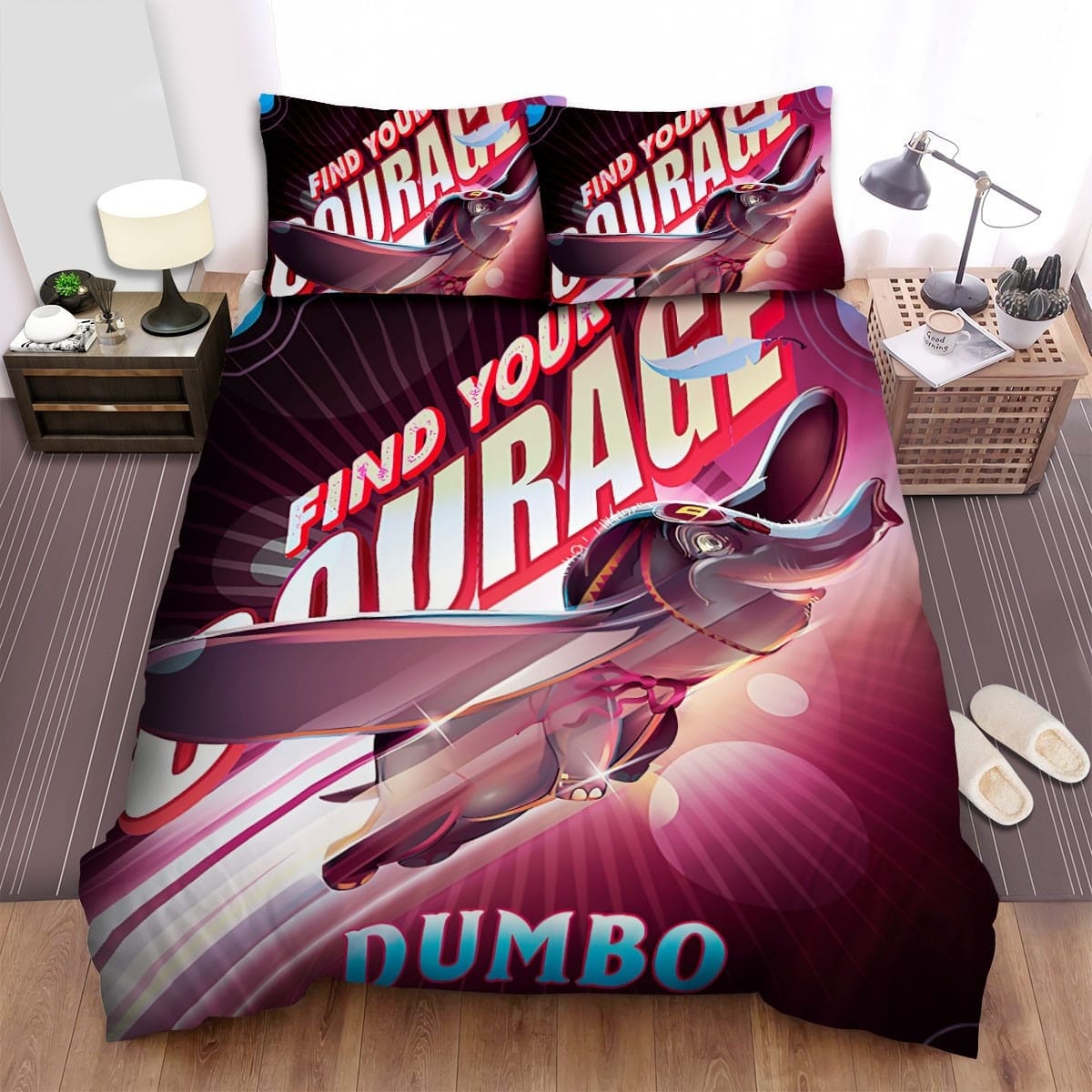 Dumbo Purple Background Bedding Sets Duvet Cover, Flatsheet, Pillowcases For Every Bedroom