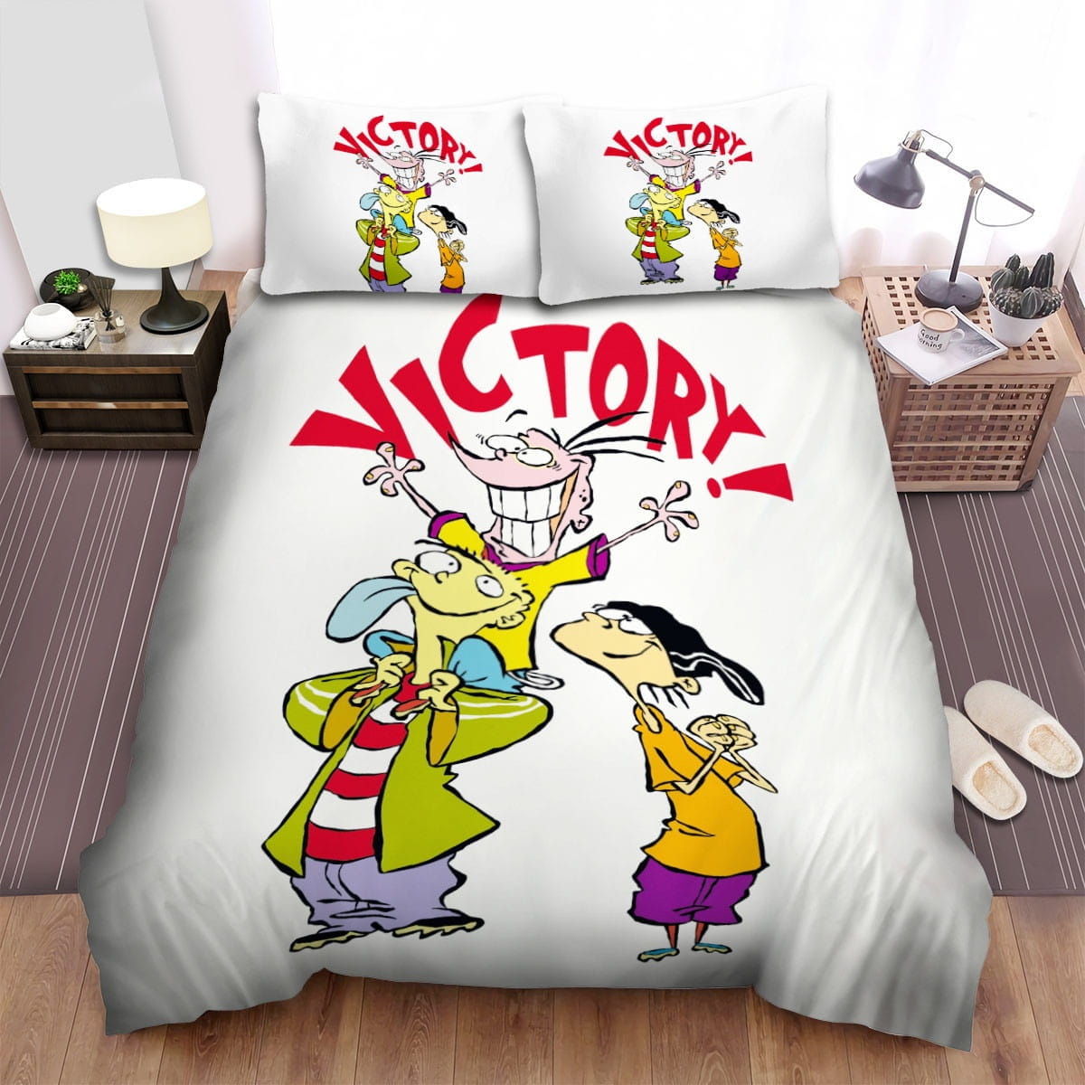Ed Edd N Eddy The Victory Decorative Bedding Sets with Duvet Cover, Flatsheet, Pillowcases