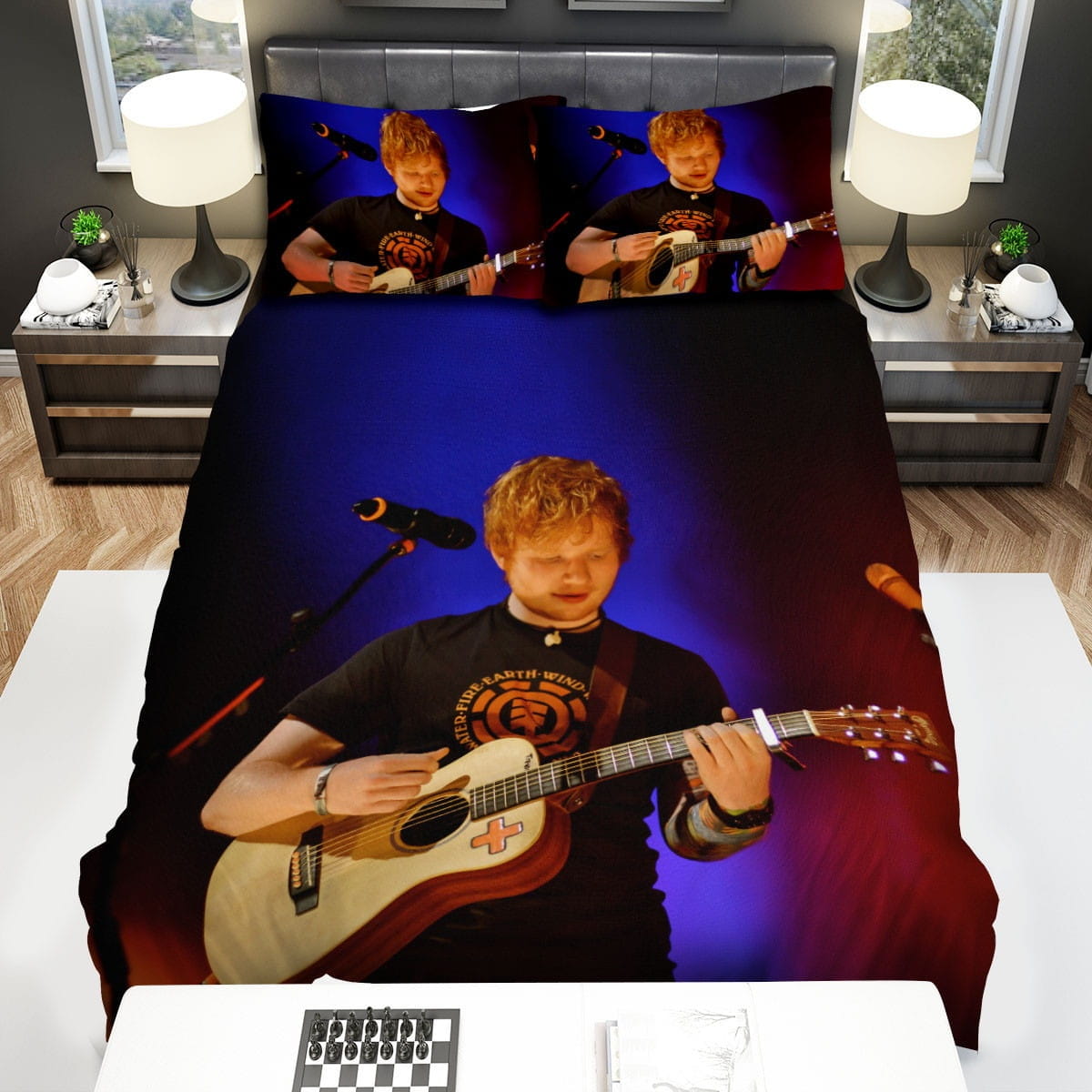Ed Sheeran On Stage Decorative Bedding Sets with Duvet Cover, Flatsheet, Pillowcases