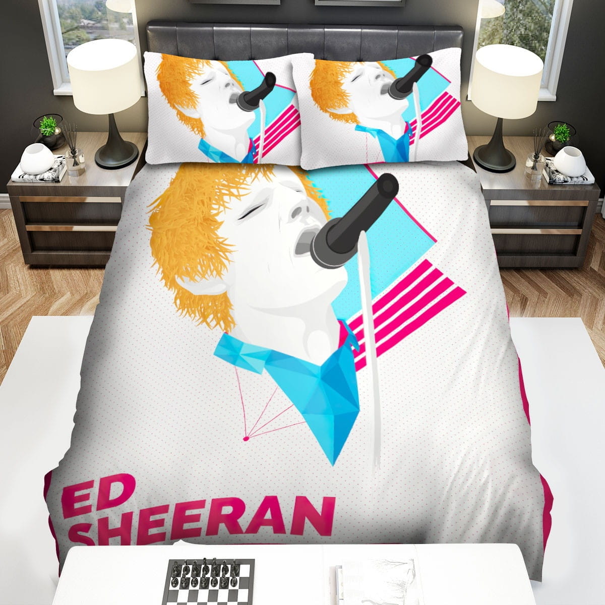 Ed Sheeran Singing Bedding Set, Gift For Christmas, Birthday, Thanksgiving
